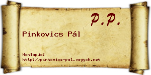 Pinkovics Pál névjegykártya