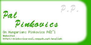 pal pinkovics business card